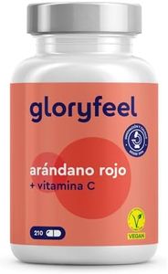 Arándano Rojo 25.000 mg por cápsula con Vitamina C - 210 Cápsulas veganas para +6 meses - Extracto de Concentrado 50:1 - Cranberry de alta biodisponibilidad y absorción