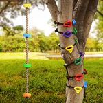 12 Ninja Tree Climbing Holds and Climbing Rope for Kids, Tree Climber Climbing Kit for Outdoor Ninja Warrior Obstacle Course Training