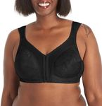 Playtex Women's 18 Hour Supportive Flexible Back Front Close Wireless Bra US4695, Black, 44DD