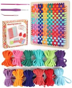 Coopay Weaving Loom Kit, Wooden Potholder Loom Kit with 192 Weaving Loops, Step-by-Step Instruction, Art and Crafts for Adults, Ideal Gift