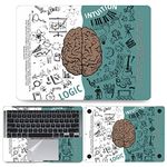 Dzazner Fullbody 4 in 1 Precision Cut Laptop Skin Wrap Decal Vinyl Sticker Compatible for MacBook Air 13 Inch M1 2020, Model A2337 - Brain Logic