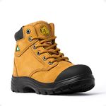 Tiger Safety Women's CSA Steel Toe Leather Work Safety Boots 355, Wheat, Size 8.5