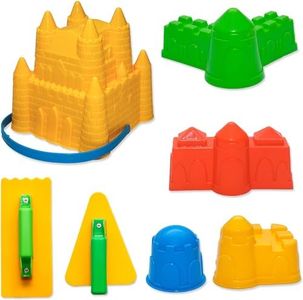 Holady Lot de 7 Jouets de Plage,Comprend des moules de Plage, des châteaux, des moules de Sable, Un Seau de Plage, des Jeux de Plein air, des Accessoires de Plage Amusants pour garçons et Filles
