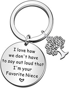 QMVMV Porte-clés avec inscription « Aunt Uncle » « I Love How We Don't Have To Say Out Loud Aunt Uncle » - Cadeau d'anniversaire pour Noël, Thanksgiving, famille, de Niece
