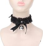 Bowknot Bell Choker Collar, Bell Choker Necklace Wide Use Cute Fashionable for Daily Use for Women for Girls for Cosplay(Black)