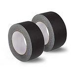 HEYSTYLE 2 Rolls Black Gaffer Tape 2 Inch x 33 Yard (50mm x 30m), Waterproof, No Residue, Non-Reflective, Tear by Hand, Matte Tape for Photography, Filming Backdrop