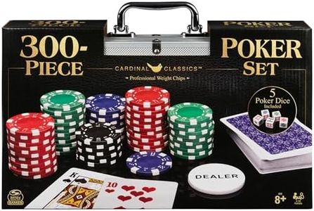 Spin Master Games, Cardinal Classics, 300-Piece Poker Set with Aluminum Carrying Case & Professional Weight Chips & Poker Dice, for Ages 8+