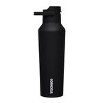 Corkcicle Sport Canteen Insulated Tumbler, Matte Black, 20 oz – Reusable Water Bottle Keeps Beverages Cold for 25 Hours & Hot 12 Hours – Cupholder Friendly Tumbler with Screw-On Cap