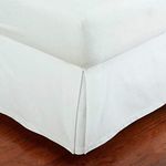 Queen Size Luxury Tailored Bed Skirt 14" Drop Pleated Styling Dust Ruffled Solid White New