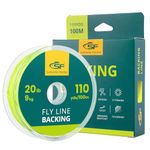 SF Braided Fly Fishing Trout Line Backing Line 20LB 100m/108yds Fluo Yellow-N