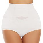 YADIFEN Body Shaper for Women Tummy Control Knickers High Waist Shapewear Slimming Underwear Breathable Butt Lifter Panties Cozy Control Briefs M White