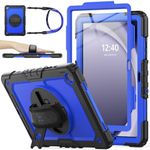 SEYMAC stock 360° Hand Strap/Stand Protective Case for Samsung Galaxy Tab A9 Plus 11 inch, Black+Blue