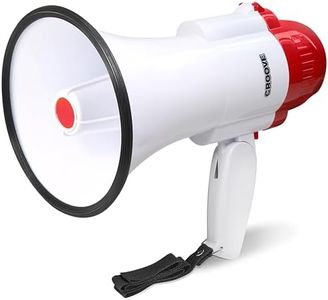 30 Watt Megaphone Bullhorn With Siren & Music, Lightweight Mini Bull Horn With Loud Speaker & Volume Control, 800 Yard Voice Range Mega Phone, Cheering Gifts for Kids & Adults Ages 14 15 16+ Years Old