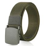 ZORO Men's Nylon Fabric Belt for Men, Plastic Flap Buckle, fits on upto 40 inches waist size (Green, 1)