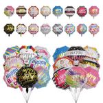 Auch 48 Pieces Happy Birthday Party Aluminum Foil Balloons 18" Foil Mylar Helium Balloon Round Inflatable Balloons for Birthday Parties Baby Shower Decorations Supplies (80 Balloons)