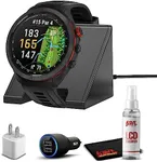 Garmin Approach S70, 47mm, Premium GPS Golf Watch, Black with Charging Stand, Car & Wall Adapters and Cleaning Kit