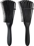 Beauté Secrets Detangler Hair Comb Brush for Adults and Kids Wet & Dry Hair, Removes Knots and Tangles Pain Free (Black)