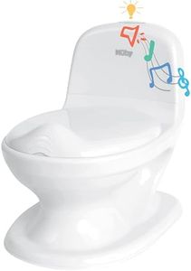 Nuby My Real Potty Training Toilet with Life-Like Flush Button & Sound for Toddlers & Kids, White