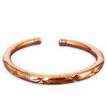 INDIAN ART VILLA Pure Copper Jointless Kada Bracelet for Men and Women - Star Design, Shine Finish, Arthritis and Joint Pain Relief, 3.2 inch Diameter