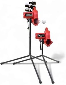Heater Sports Base Hit Adjustable Real Baseball Pitching Machine – 45 MPH Pitching Speed, Includes Automatic Ball Feeder | Perfect for Hitting and Fielding Training for All Skill Levels
