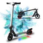 WEELMOTION E2 Ranger Black Kids Electric Scooter, 6.5" with Front Led Lights and Colorful Multicolor Lights on pad; Foldable Electric Scooter for Kids Age 8-12 with LED Display Black