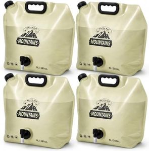 MIAJO Collapsible Water Container Portable Water Jug with Spigot for Camping, Foldable Hiking Gear, Leakproof Liquid Carrier for Hiking, Travel, Emergency Preparedness, Outdoor Use (4 Pack 2 Gallon)