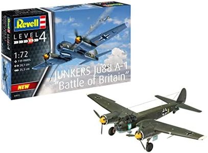 Revell- Junkers Ju88 A-1 Battle of Brita Britain Kit Modello, Color Plateado, Mittel (04972)