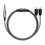 kwmobile Headphone Cable for Shure SE215 / SE315 / SE425 / SE535 / SE846 / UE900-120cm Replacement Cord with Microphone + Volume Control - Black