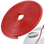 SINGARO 33Ft (10M) Car Door Edge Guard, No Glue Car Door Entry Guard Protective Strip, Rubber Edge Trim Car Door Protector, Applicable to Car, Truck, SUV and ATV, Car Exterior Accessories（Red）