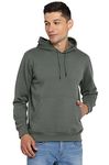 Alan Jones Clothing Men's Cotton Solid Hooded Neck Regular Fit Sweatshirt (Fern_2Xl) Fern Green