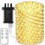 HCYW Fairy Lights Plug in, 50M 500 LED Warm White, Outdoor Fairy Lights Mains Powered, IP44 Waterproof, 8 Modes Remote & Timer, Plug in Fairy Lights for Indoor & Outdoor Decorations