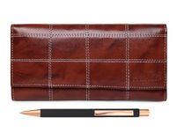 Highlark® Genuine Leather Womens Wallet Clutch | Ladies Purse with Mobile Slot | Multiple Card Slots & ID Card Window with Pen