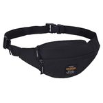 WILDHORN 2.4L Waist Bag for Men Women I Ultra Strong Stitching, Sturdy Zippers, Waterproof, Large Fanny Pack for Hiking Travel Camping Running Sports with Adjustable Strap (Black)