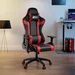 Green Soul Raptor 2.0 Racing Edition Ergonomic Gaming Chair with Premium PU Leather, Adjustable Neck & Lumbar Pillow, 3D Adjustable Armrests & Heavy Duty Nylon Base (Black & Red)