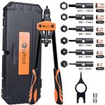 Lytool Rivnut Tool Kit, 14" Rivet Nut Tool with 205pcs Nuts Heavy Duty Rivet Gun M3 M4 M5 M6 M8 M10 6 Mandrels Rivet Nut Gun Rivet Tool Professional Hand Rivet Setter