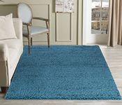 Serdim Rugs Living Room Shaggy Area Rugs, Polypropylene, Teal, 80x150cm(2'6"x5'0)