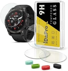 iDaPro Screen Protector for Garmin epix Gen 2 Smartwatch + Silicone Anti-dust Plugs [4 Pack] Tempered Glass Anti-Scratch Bubble-Free Easy Installation