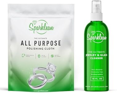 SPARKLEAN Ultimate Shine Kit for Jewelry & Eyeglasses - Eco-Friendly Scratch Remover & Anti-Fog Cloth for Precious Metals & Lens Care | No Fingerprints | 16oz Spray | Made in USA