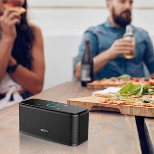 DOSS SoundBox Touch Bluetooth Speaker – 12W HD Bass, IPX5 Waterproof, 20H Playtime, Black
