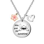 Maxforever Girl's Jewellery You are My Sunshine Necklace Gift for Daughter, Niece, Girls (Pink Sakura)