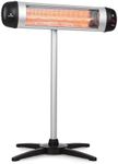Blumfeldt Standing Infrared Heater, Wall Mount Patio Heater, 2500W Terrace Outdoor Heater for Garden and Home, Electric Patio Heaters, Safe, CO2-Free Energy Efficient IP34 Outdoor Electric Heater
