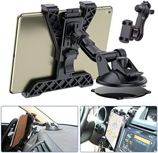 OHLPRO Tablet Holder for Car Dashboard, iPad Car Suction Cup Mount for Truck Windshield Vent with Flexible Arm Clip, for All 6"-11" Apple iPad Samsung Galaxy Tab Tablets, 360° Rotation, Black