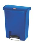 8 Gallon, Plastic Front Step Step-On, Blue : Rubbermaid Commercial Slim Jim Resin Step-On Wastebasket, Front-Step, 8-Gallon, Blue (1883591)