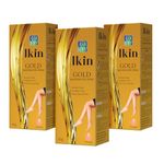 Ikin Gold Hair Remover Cream 60gm, Pack of 3 (3 x 60g) Hair Removal Cream for Women | Suitable for Legs, Underarms & Bikini Line | For Normal Skin