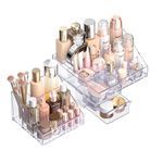 Makeup Organizer, Large Capacity Organizers, Make Up Organizers and Storage with Drawers, Makeup Organizer for Vanity for Makeup Brush, Nail Polish and Beauty Supplies （Clear）