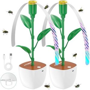 JUTIMER Fly Fan for Tables, Flowerpot Quads Design,Indoor&Outdoor Use,Hanging or Tabletop Placement,Food Fans for Camping、Picnic,USB&Battery Powered（2 Packs）