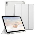 FINTIE Case Compatible with iPad 10th Generation (2022) 10.9 Inch, Ultra Slim Protective Cover with Matte Back Shell with Pencil Holder, Auto Wake Sleep, Silver