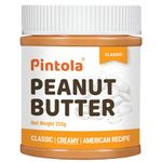 PINTOLA Original Classic Peanut Butter Creamy 350g - with High Protein 26g & 7.2g Fiber, Premium Roasted Nuts, Gluten Free, Zero Trans Fat, with MUFA Good Fats, Vit E & B3, Dairy Free