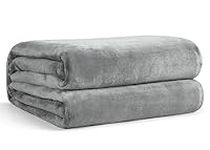 EHEYCIGA Fleece Blanket Grey Throws for Sofas Fluffy Warm Soft Blanket for Bed Settees Armchairs, Fit All Season, Single, 130x165cm