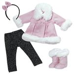 Adora Amazing Girls Doll Clothes - Stylish Pink Snowy Winter Outfit with Pink Coat, Leggings, Boots, Headband for Amazing Girls Dolls & 18" Fashion Dolls